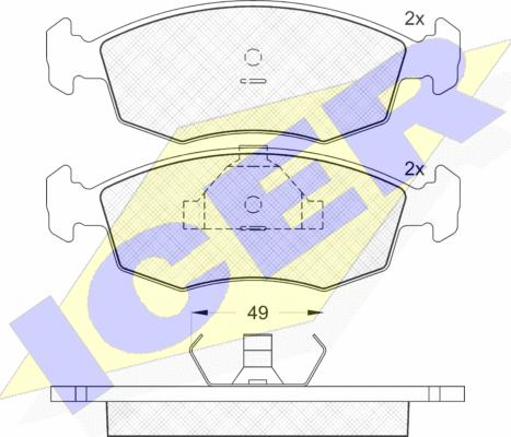 Icer 180543 - Гальмівні колодки, дискові гальма autozip.com.ua