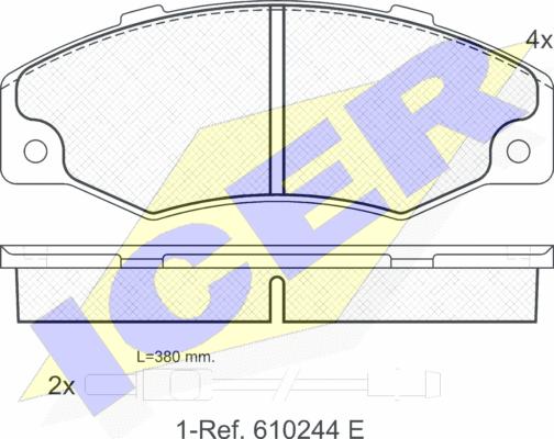 Icer 180556 - Гальмівні колодки, дискові гальма autozip.com.ua