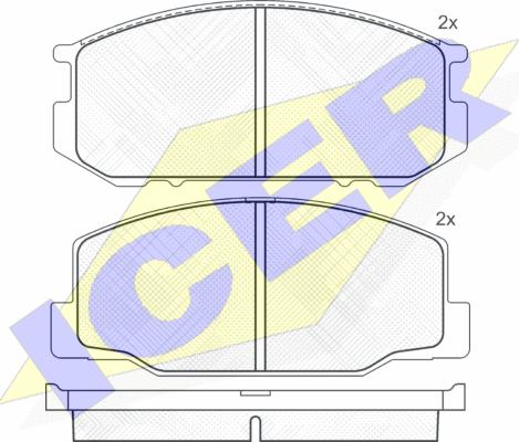 Icer 180500 - Гальмівні колодки, дискові гальма autozip.com.ua