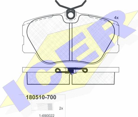 Icer 180510-700 - Гальмівні колодки, дискові гальма autozip.com.ua