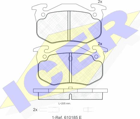 Icer 180535 - Гальмівні колодки, дискові гальма autozip.com.ua