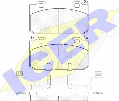 Icer 180632 - Гальмівні колодки, дискові гальма autozip.com.ua