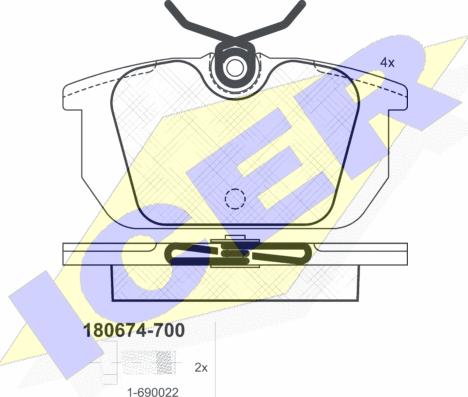 Icer 180674-700 - Гальмівні колодки, дискові гальма autozip.com.ua