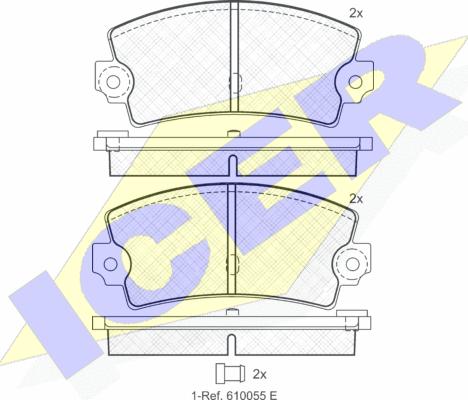 Icer 180098 - Гальмівні колодки, дискові гальма autozip.com.ua