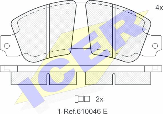 Icer 180188 - Гальмівні колодки, дискові гальма autozip.com.ua