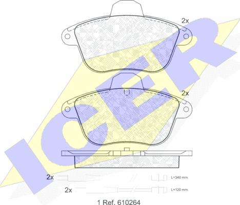 Icer 180856 - Гальмівні колодки, дискові гальма autozip.com.ua