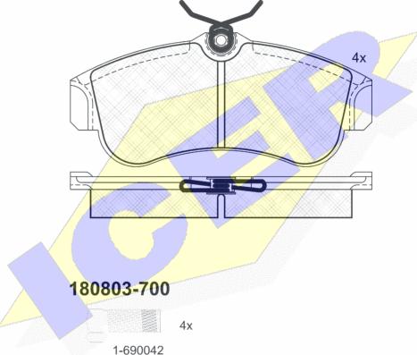 Icer 180803-700 - Гальмівні колодки, дискові гальма autozip.com.ua