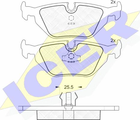 Icer 180802 - Гальмівні колодки, дискові гальма autozip.com.ua