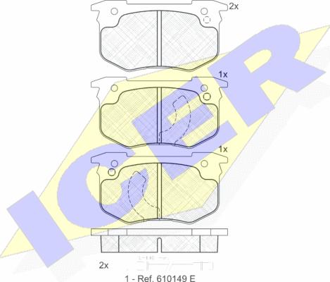 Icer 180393 - Гальмівні колодки, дискові гальма autozip.com.ua