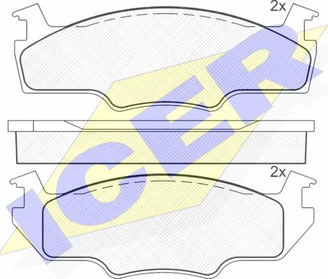 Icer 180334 - Гальмівні колодки, дискові гальма autozip.com.ua