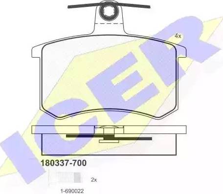 Icer 180337 - Гальмівні колодки, дискові гальма autozip.com.ua