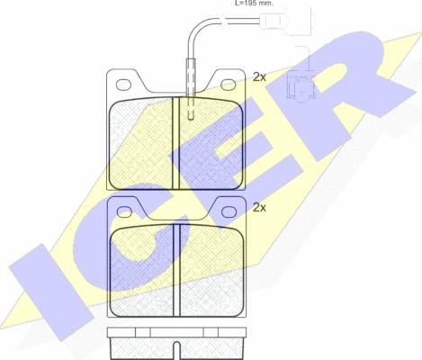 Icer 180244 - Гальмівні колодки, дискові гальма autozip.com.ua