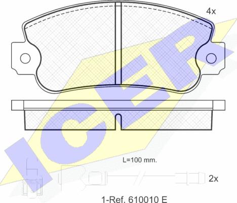 Icer 180251 - Гальмівні колодки, дискові гальма autozip.com.ua