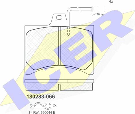 Icer 180283 - Гальмівні колодки, дискові гальма autozip.com.ua