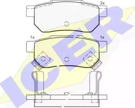 Icer 18 0753 - Гальмівні колодки, дискові гальма autozip.com.ua