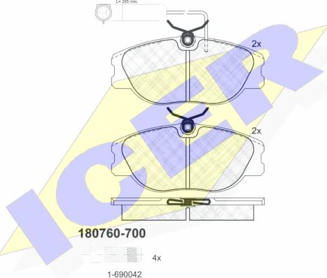 Icer 180760-700 - Гальмівні колодки, дискові гальма autozip.com.ua