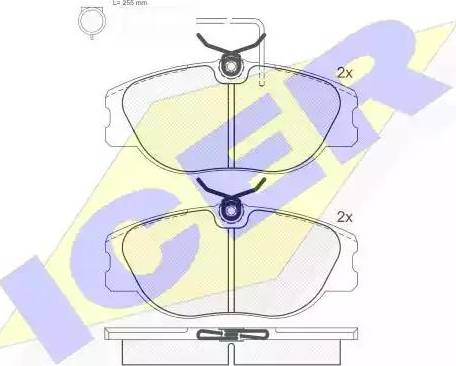 Icer 180760 - Гальмівні колодки, дискові гальма autozip.com.ua