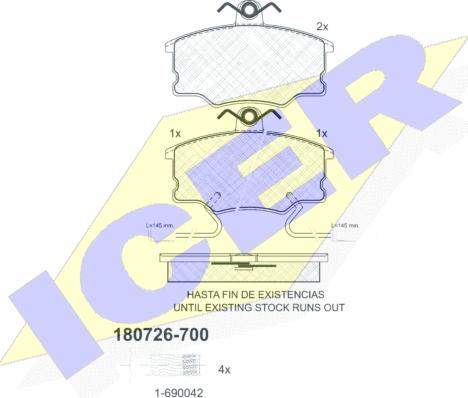 Icer 180726-700 - Гальмівні колодки, дискові гальма autozip.com.ua