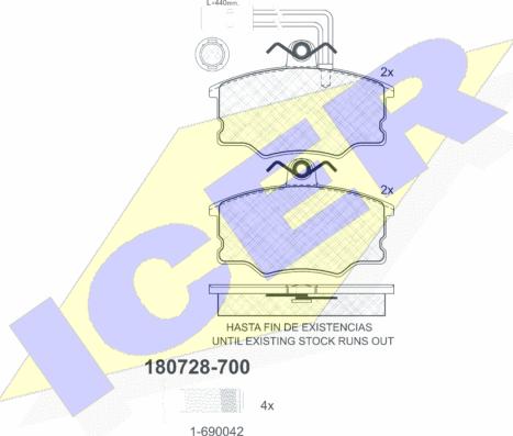 Icer 180728-700 - Гальмівні колодки, дискові гальма autozip.com.ua