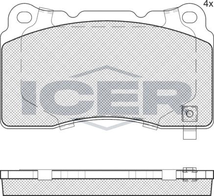 Icer 181990e1 - Гальмівні колодки, дискові гальма autozip.com.ua