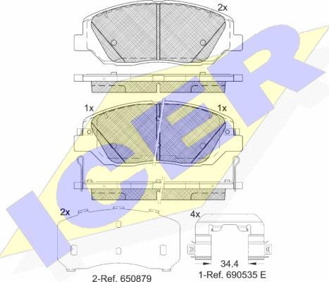 Icer 181997-233 - Гальмівні колодки, дискові гальма autozip.com.ua