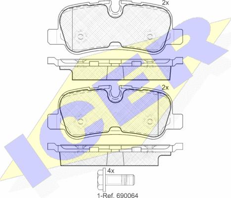 Icer 181946 - Гальмівні колодки, дискові гальма autozip.com.ua