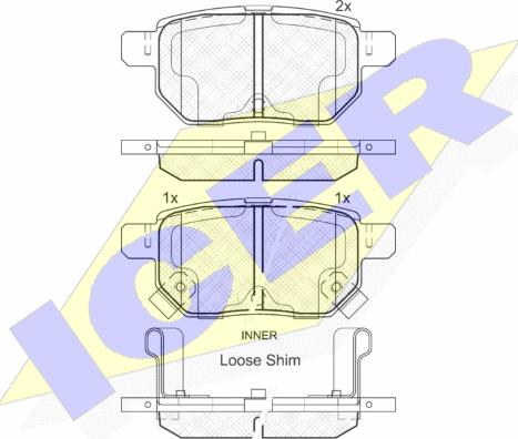 Icer 181947 - Гальмівні колодки, дискові гальма autozip.com.ua