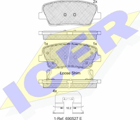 Icer 181954-233 - Гальмівні колодки, дискові гальма autozip.com.ua