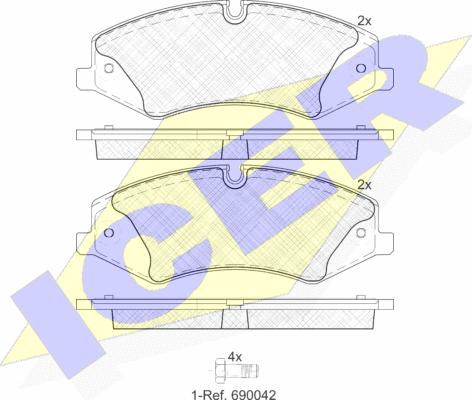 Icer 181957 - Гальмівні колодки, дискові гальма autozip.com.ua