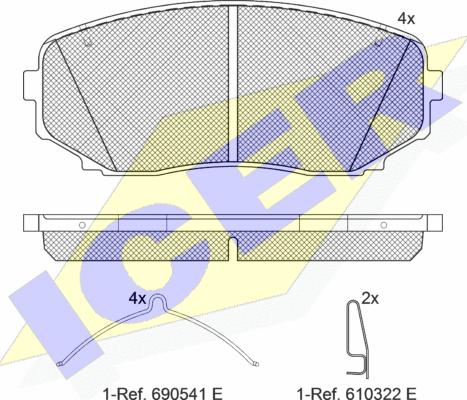 Icer 181962-233 - Гальмівні колодки, дискові гальма autozip.com.ua