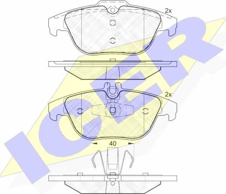 Icer 181900 - Гальмівні колодки, дискові гальма autozip.com.ua