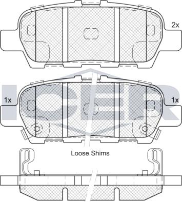 Icer 181901e2 - Гальмівні колодки, дискові гальма autozip.com.ua