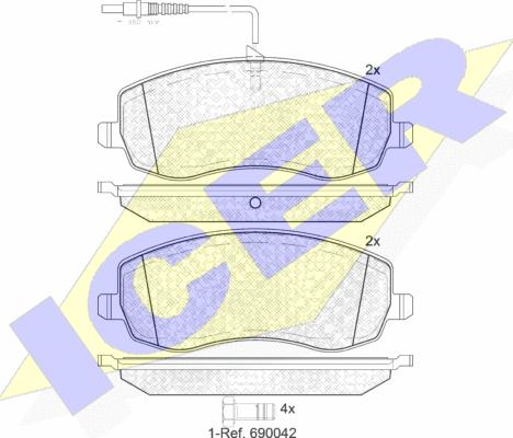 Icer 181912 - Гальмівні колодки, дискові гальма autozip.com.ua