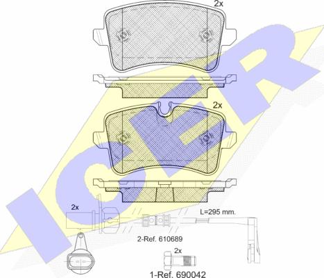 Icer 181986 - Гальмівні колодки, дискові гальма autozip.com.ua