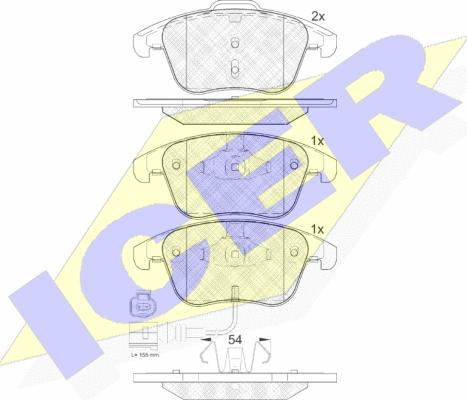 Icer 181923 - Гальмівні колодки, дискові гальма autozip.com.ua