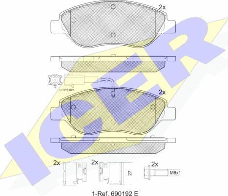 Icer 181445-071 - Гальмівні колодки, дискові гальма autozip.com.ua