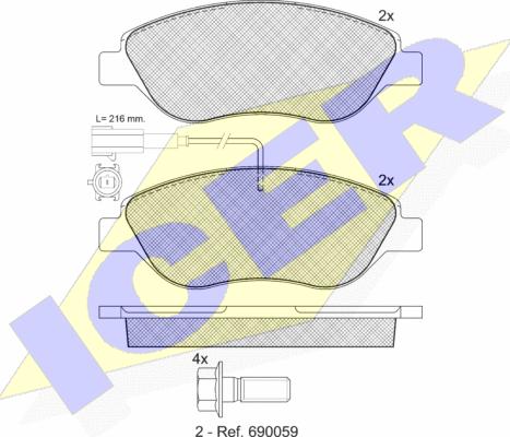 Icer 181445-203 - Гальмівні колодки, дискові гальма autozip.com.ua