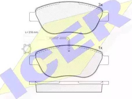 Icer 181440 - Гальмівні колодки, дискові гальма autozip.com.ua