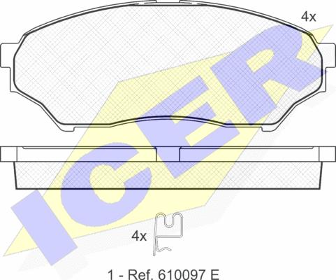 Icer 181443 - Гальмівні колодки, дискові гальма autozip.com.ua