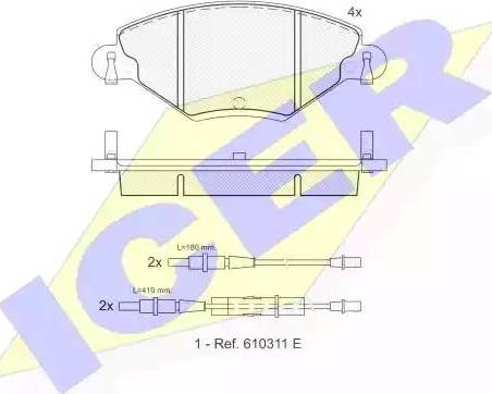 Icer 181419 - Гальмівні колодки, дискові гальма autozip.com.ua