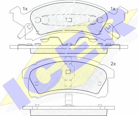 Icer 181412 - Гальмівні колодки, дискові гальма autozip.com.ua