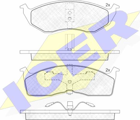 Icer 181436 - Гальмівні колодки, дискові гальма autozip.com.ua