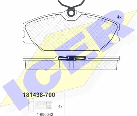 Icer 181438-700 - Гальмівні колодки, дискові гальма autozip.com.ua