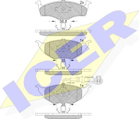 Icer 181594-071 - Гальмівні колодки, дискові гальма autozip.com.ua