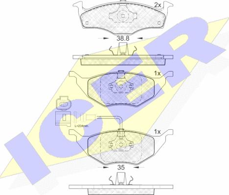 Icer 181594 - Гальмівні колодки, дискові гальма autozip.com.ua