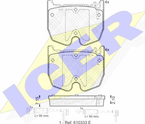 Icer 181591 - Гальмівні колодки, дискові гальма autozip.com.ua