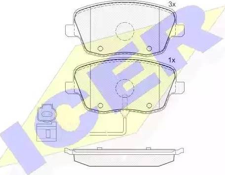 Icer 181597 - Гальмівні колодки, дискові гальма autozip.com.ua