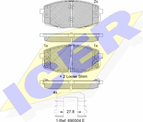 Icer 181540-208 - Гальмівні колодки, дискові гальма autozip.com.ua