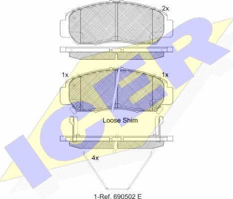 Icer 181543-208 - Гальмівні колодки, дискові гальма autozip.com.ua