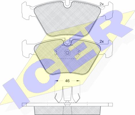 Icer 181550 - Гальмівні колодки, дискові гальма autozip.com.ua